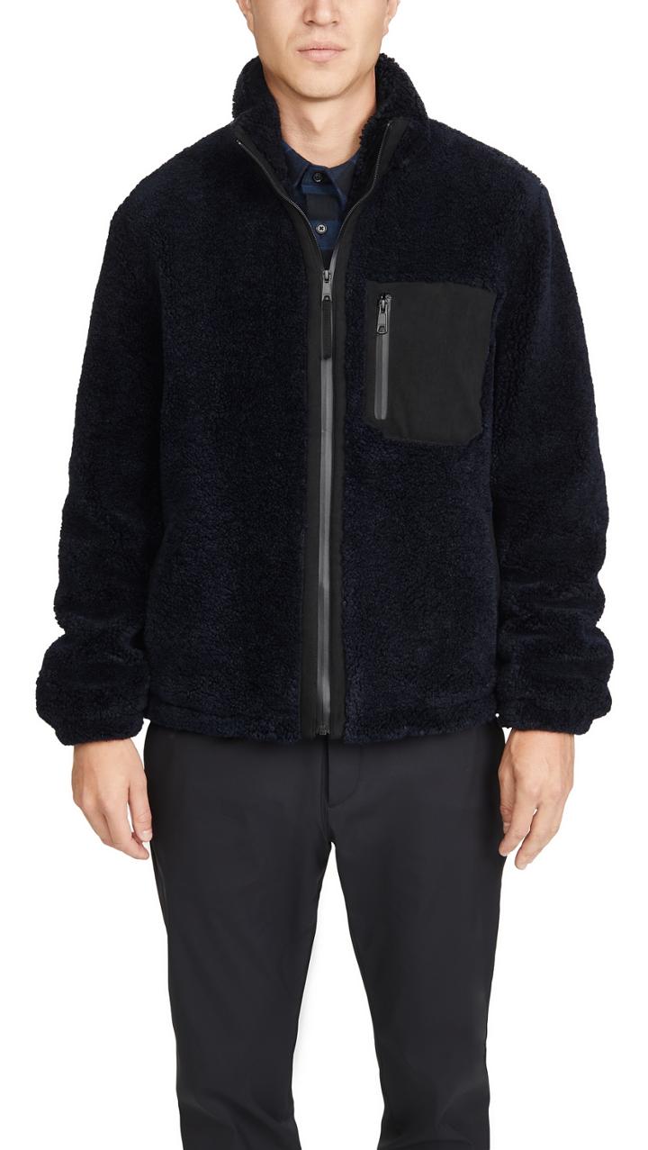 Vince Faux Sherpa Full Zip Jacket