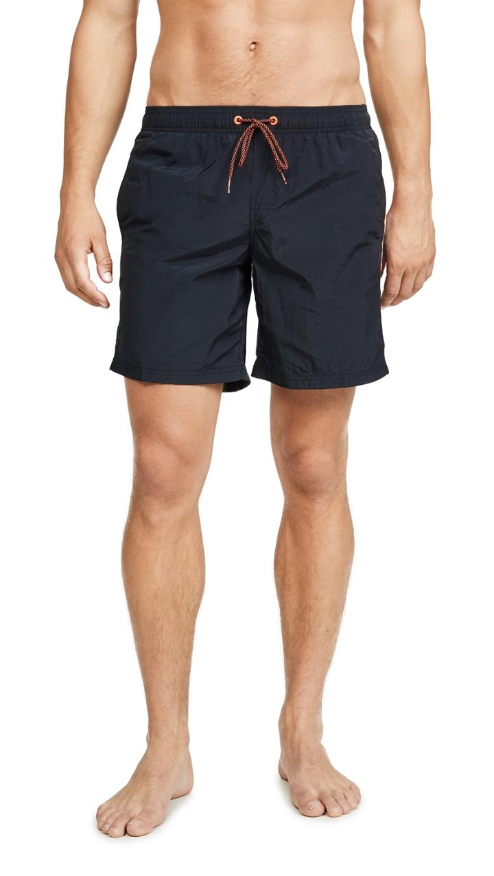 Sundek Solid Swim Shorts With Elastic Waist