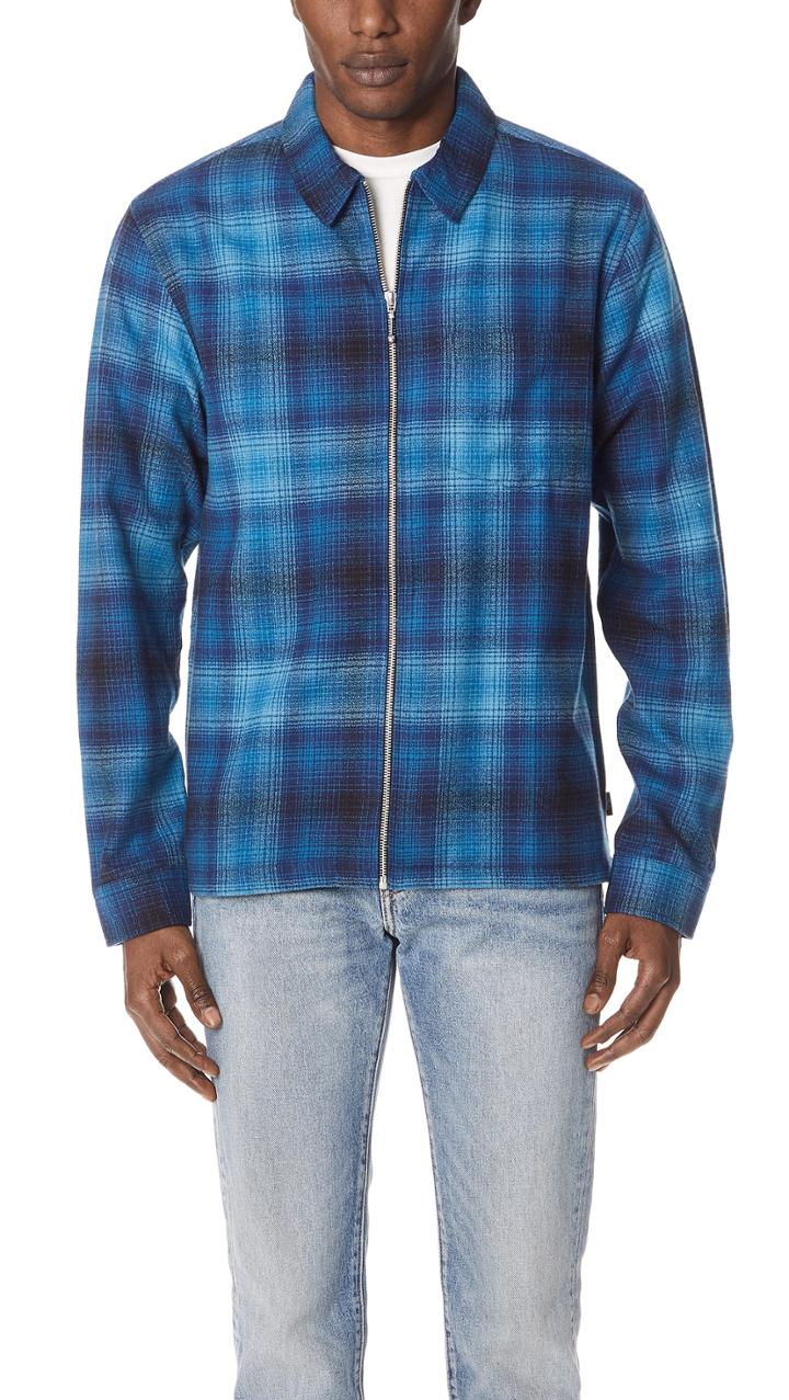 Stussy Zip Up Plaid Shirt