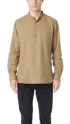 De Bonne Facture Grandad Collar Popover Shirt