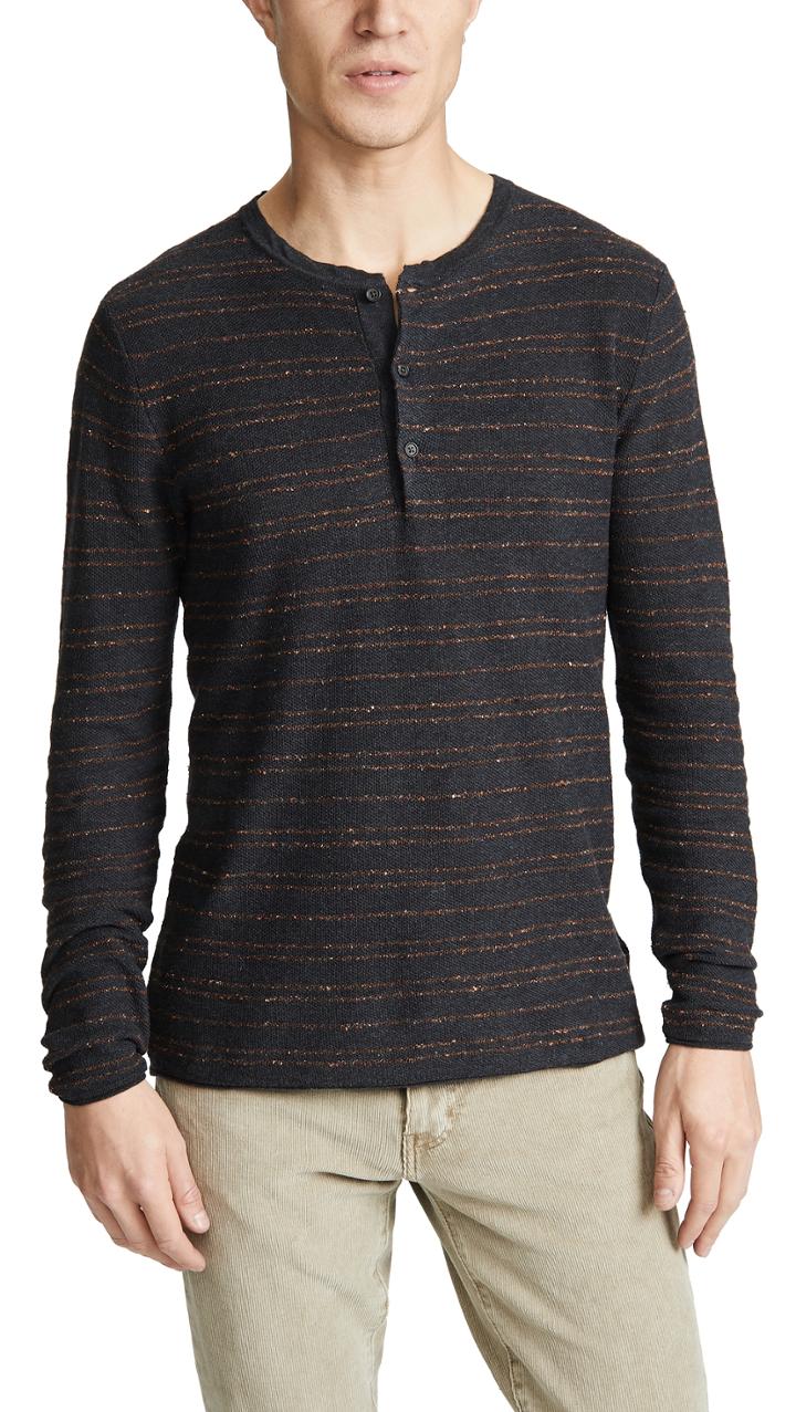 Billy Reid Striped Henley Shirt