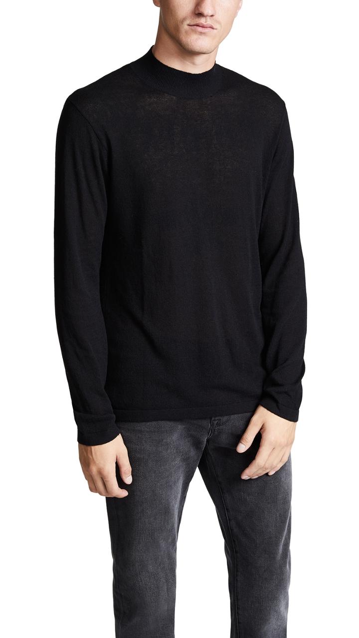 Saturdays Nyc Sean Crepe Mockneck Sweater