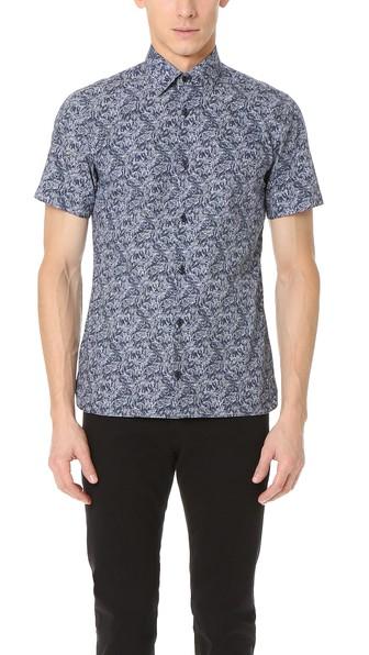Z Zegna Floral Print Short Sleeve Shirt