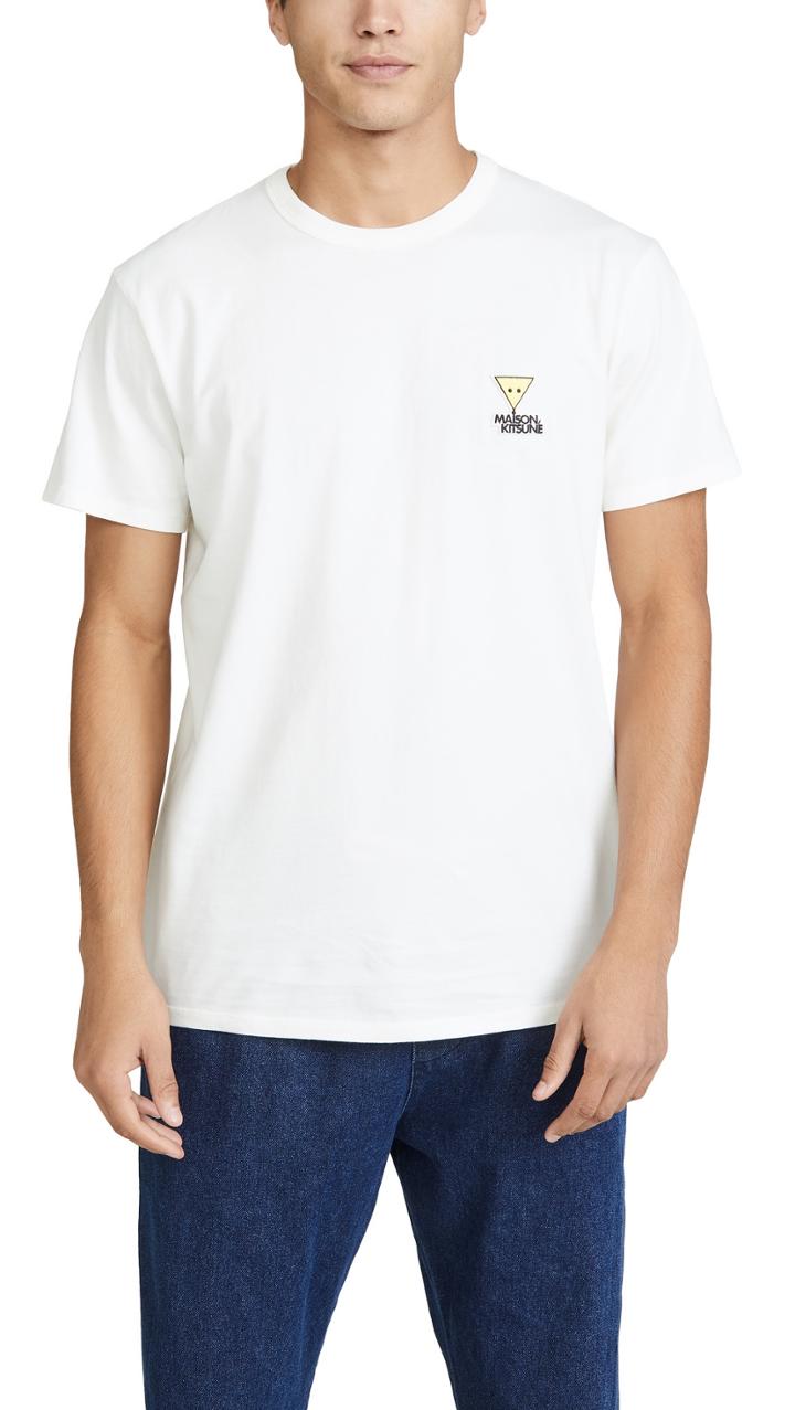 Maison Kitsune Short Sleeve T Shirt With Smiley Fox