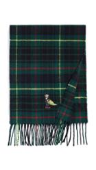 Polo Ralph Lauren Bear Embroidered Plaid Scarf