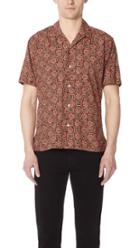 Gitman Vintage Short Sleeve Burgundy Batik Shirt