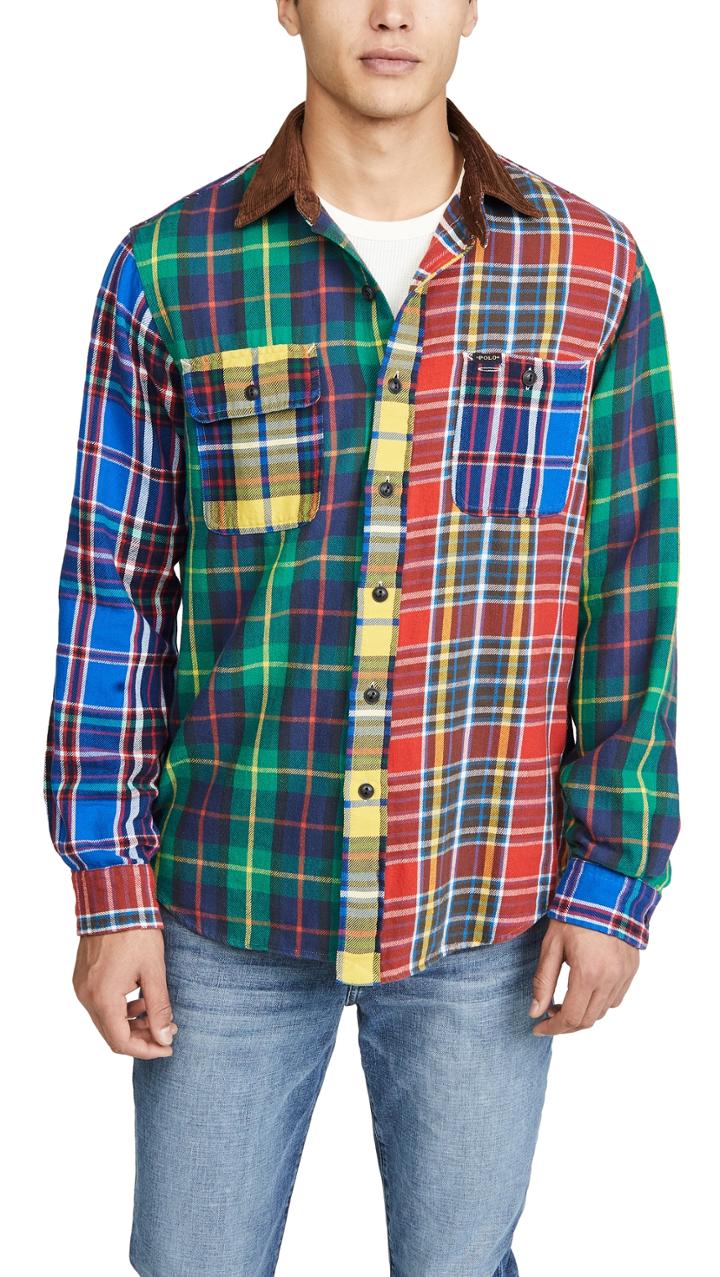 Polo Ralph Lauren Brushed Cotton Plaid Button Down Fun Shirt