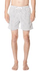 Bather Pinstripe Swim Trunks