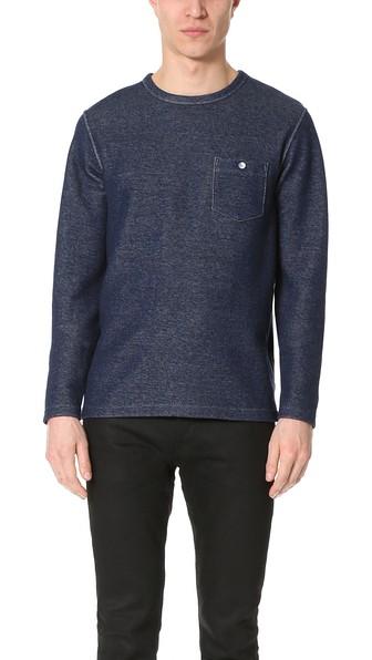 Todd Snyder Long Sleeve Crew Neck Sweatshirt With Pocket