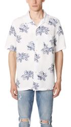 Remi Relief Leaf Design Aloha Open Short Sleeve Shirt