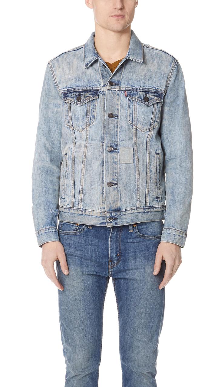 Levi S Red Tab Shadow Puzzle Trucker Jacket