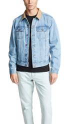 Saturdays Nyc Emil Leather Collar Denim Jacket