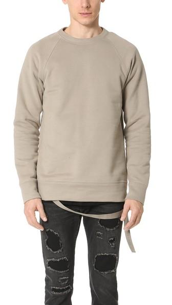 Helmut Lang Plush Fleece Oversized Crew Sweatshirt