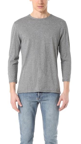 Vince Reverse Hem 3 4 Sleeve Modal Tee