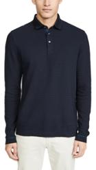 Ted Baker Terned Long Sleeve Polo Shirt