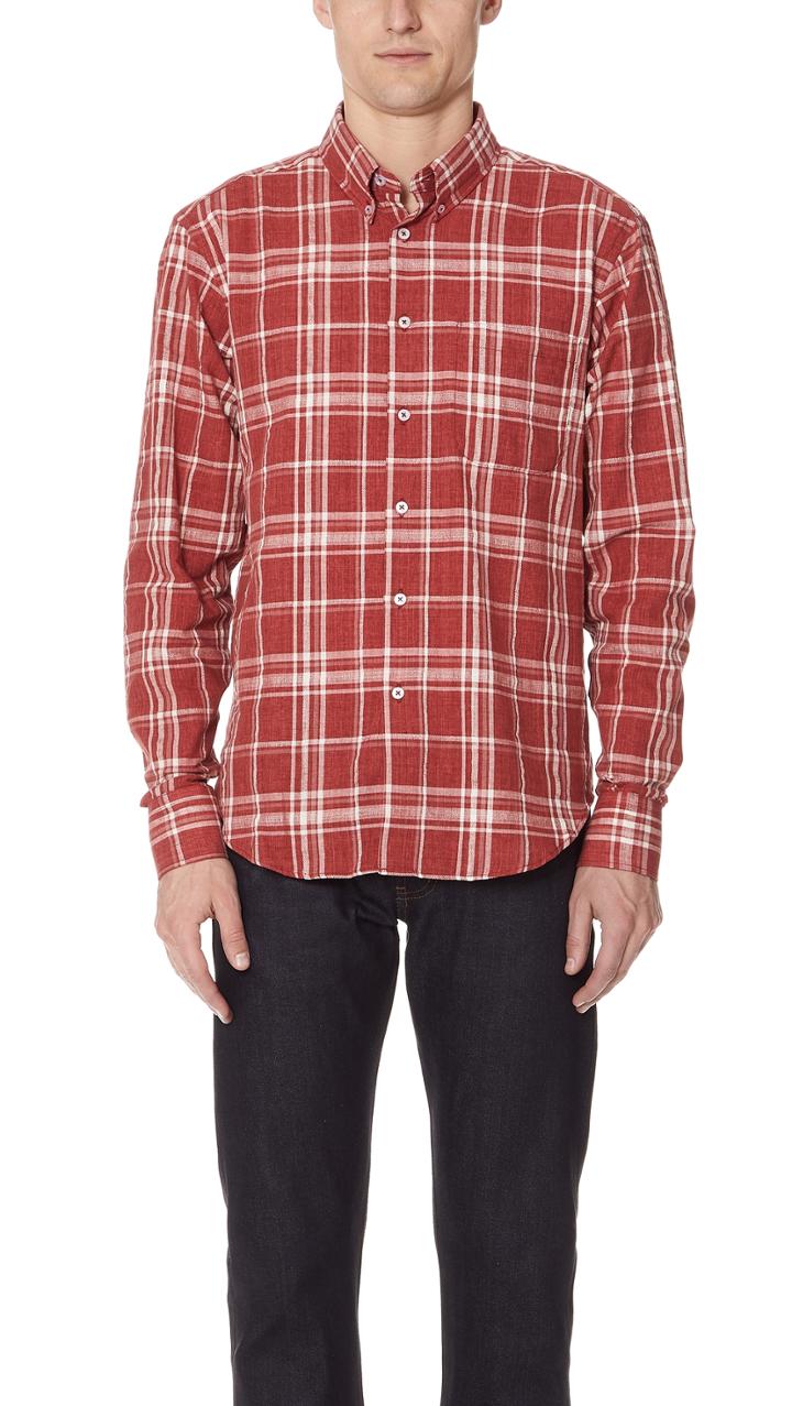 Naked Famous Faded Plaid Hemp Blend Shirt