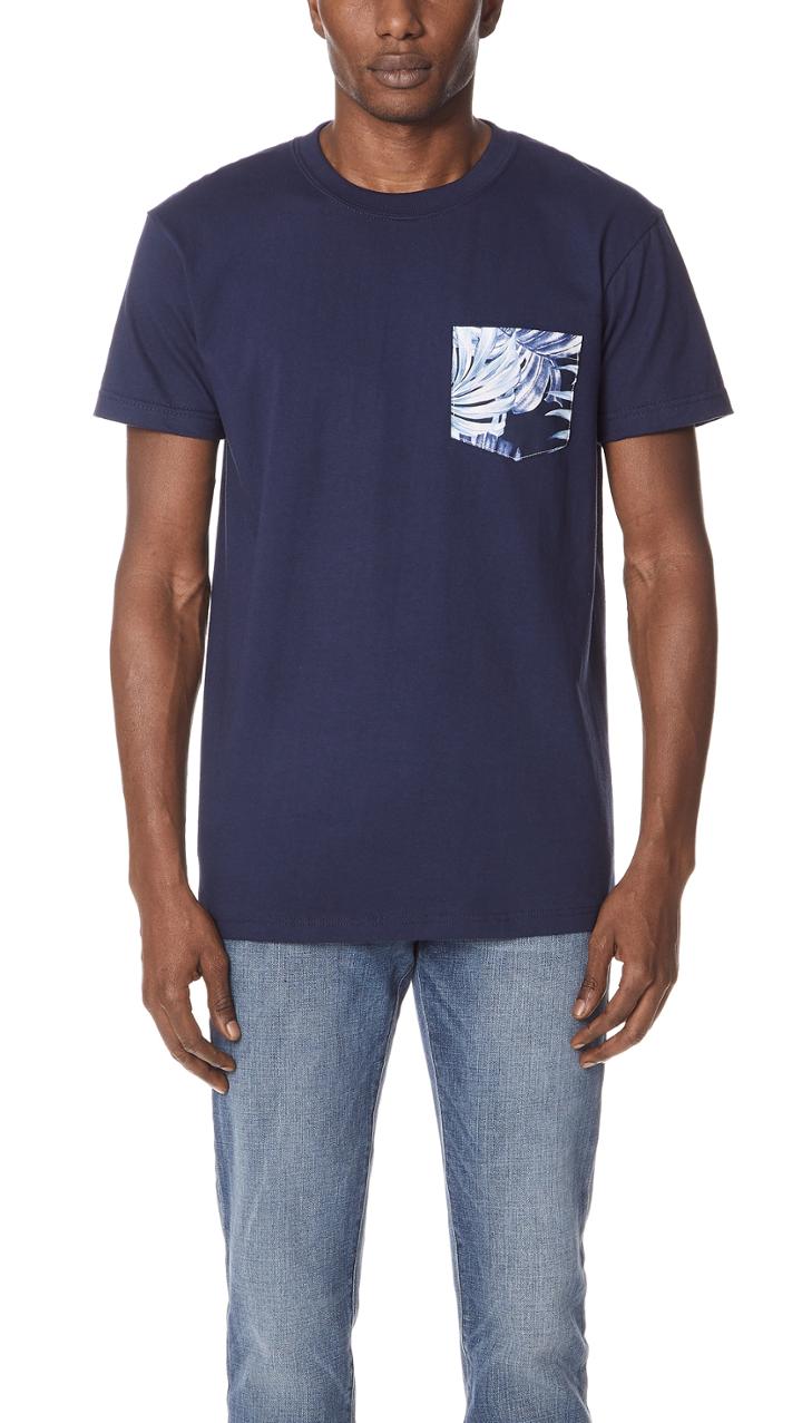 Naked Famous Tropical Leaves Pocket T Shirt