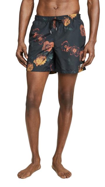 Bather Midnight Bouquet Print Swim Trunks