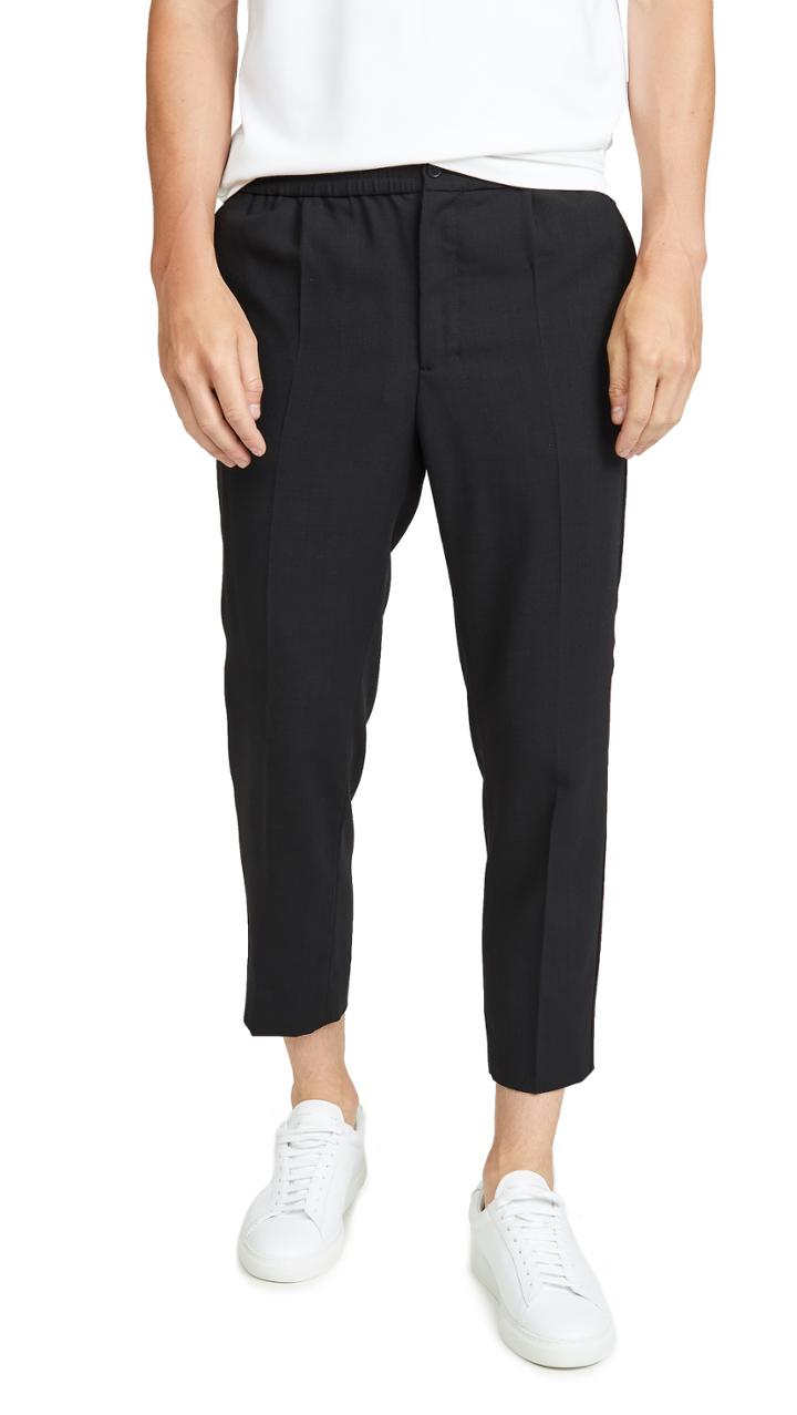 Ami Pantalon Cropped Pants With Elastic Waist