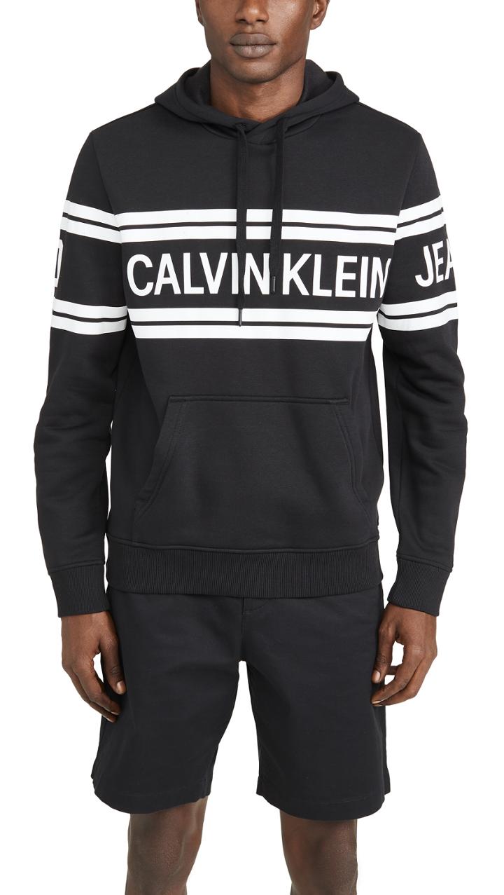 Calvin Klein Jeans Varsity Traveling Logo Crossover Hoodie