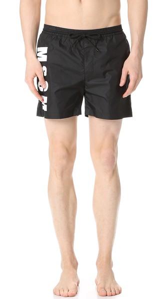 Msgm Logo Swim Trunks