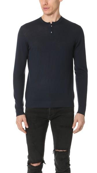 The Kooples Merino Long Sleeve Henley