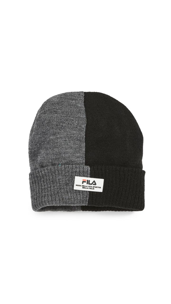 Fila Knit Split Beanie With Rib Knit Cuff