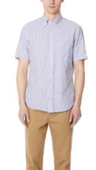 Gitman Vintage Short Sleeve Linen Stripe Shirt