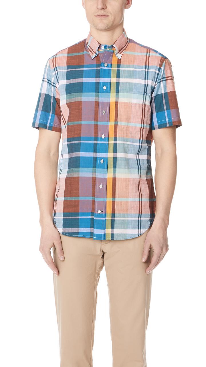 Gitman Vintage Big Teal Madras Shirt