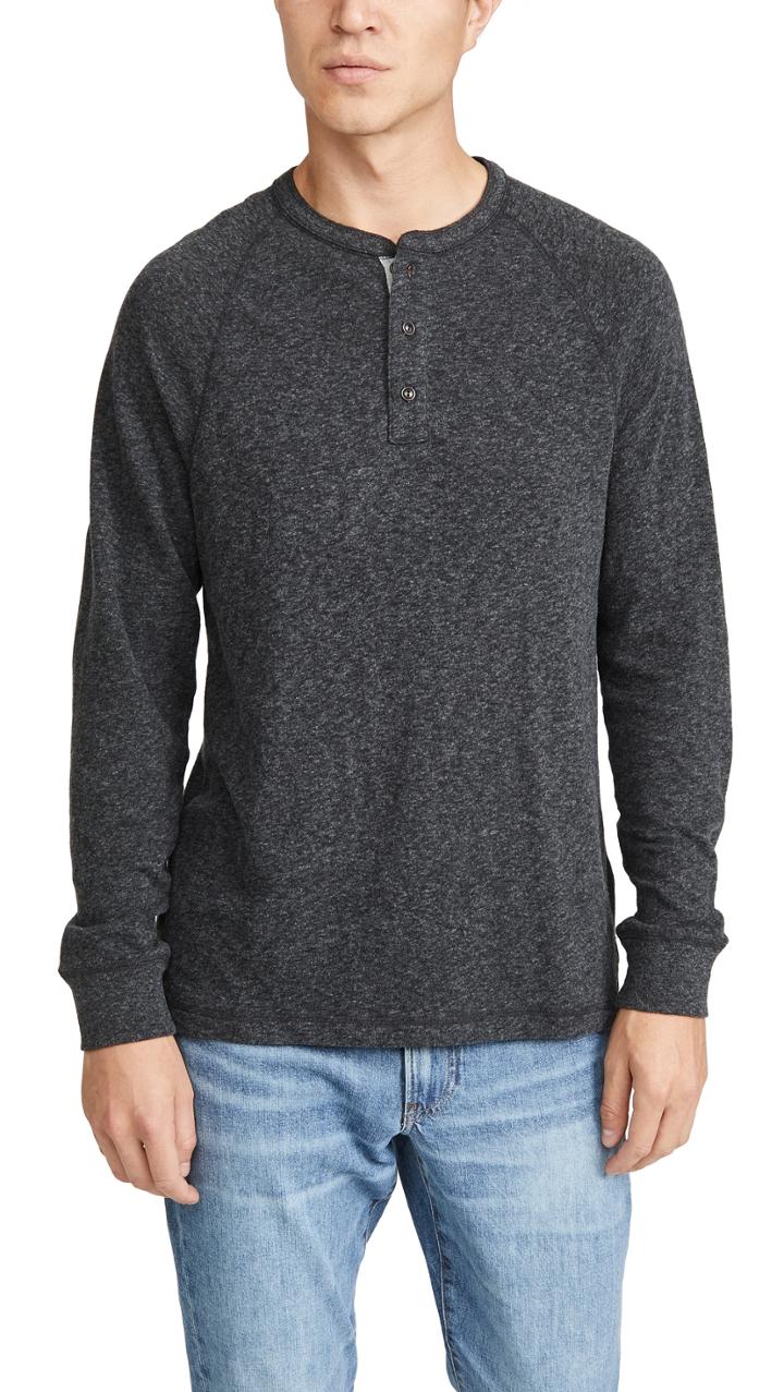 Faherty Long Sleeve Luxe Heather Henley