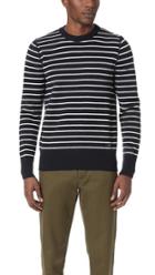 Ami Crew Neck Striped Sweater