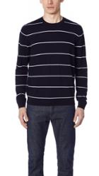 Vince Striped Textured Crew Sweater