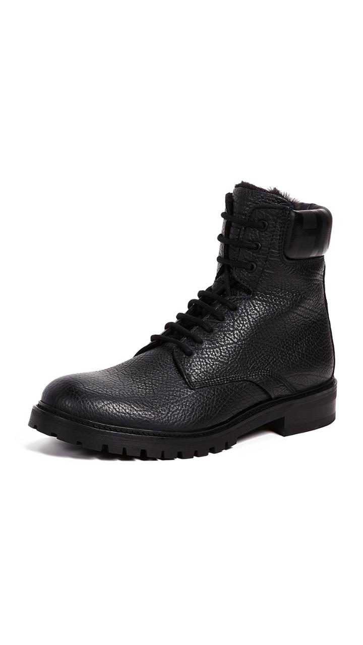 Hugo Explore Grainy Leather Hiker Boots