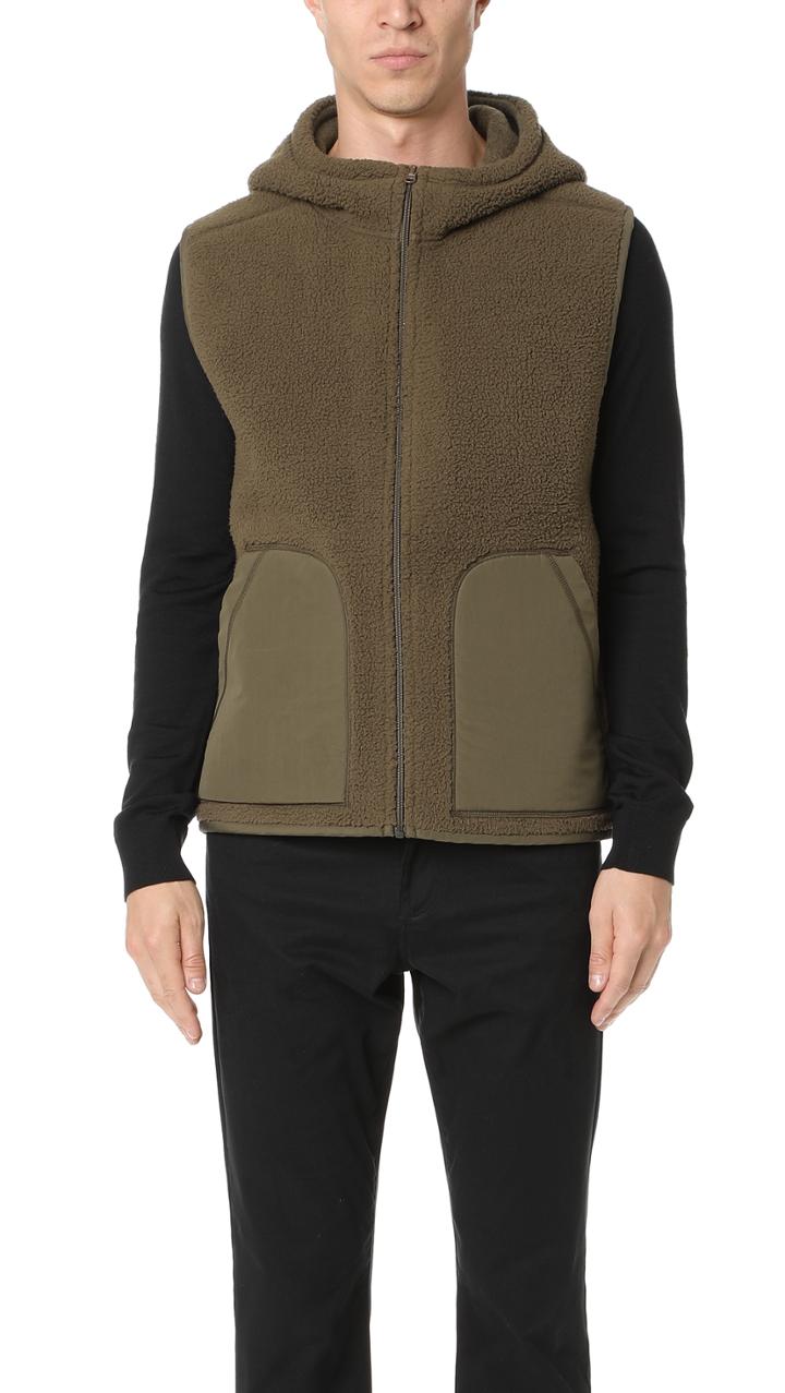 Vince Reversible Sherpa Hooded Vest