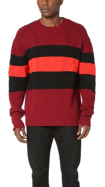 Mcq Alexander Mcqueen Needle Punch Cable Crew Sweater