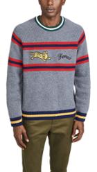 Kenzo Striped Jumping Tiger Crew Neck Sweater