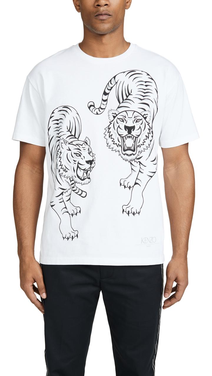 Kenzo Double Tiger Short Sleeve Tee Shirt