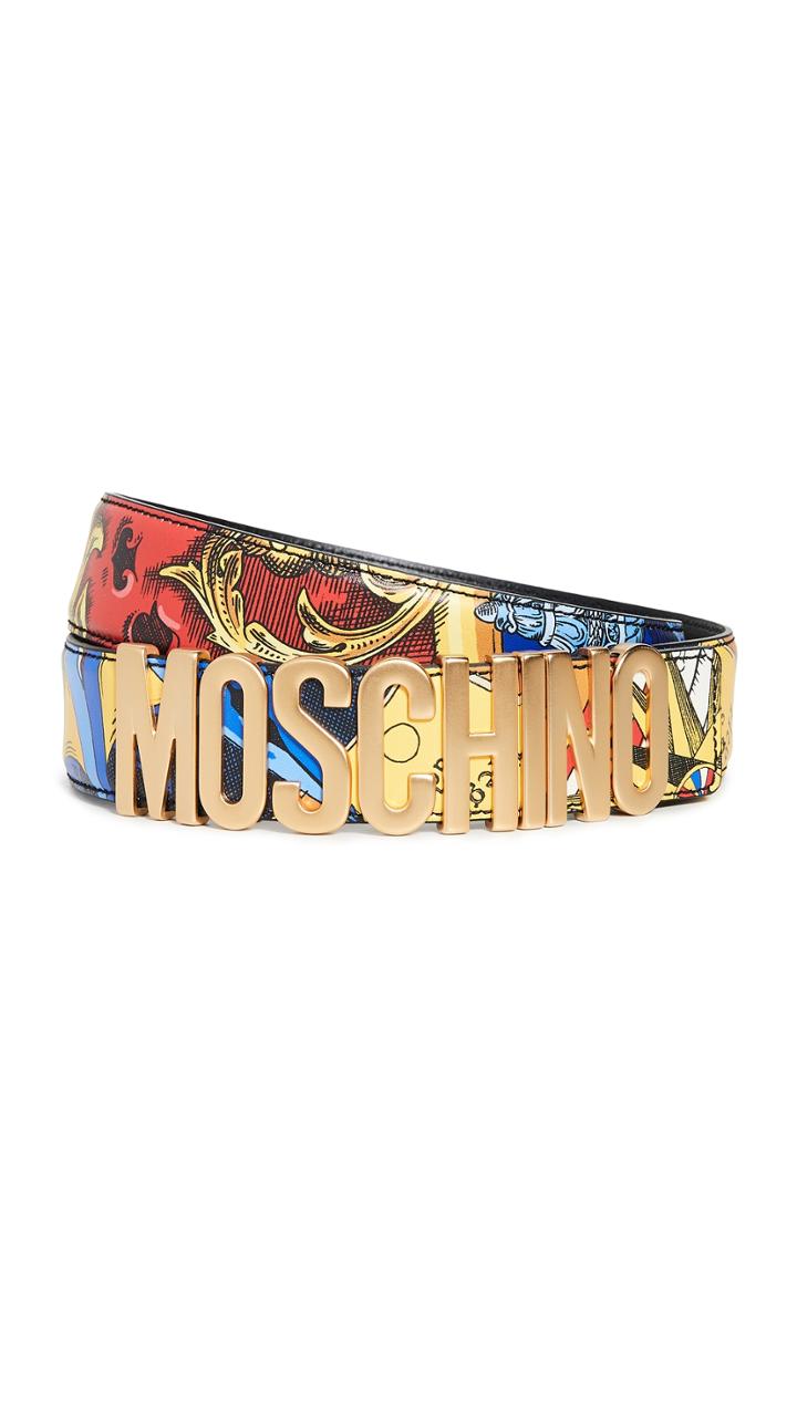 Moschino Printed Logo Buckle Belt