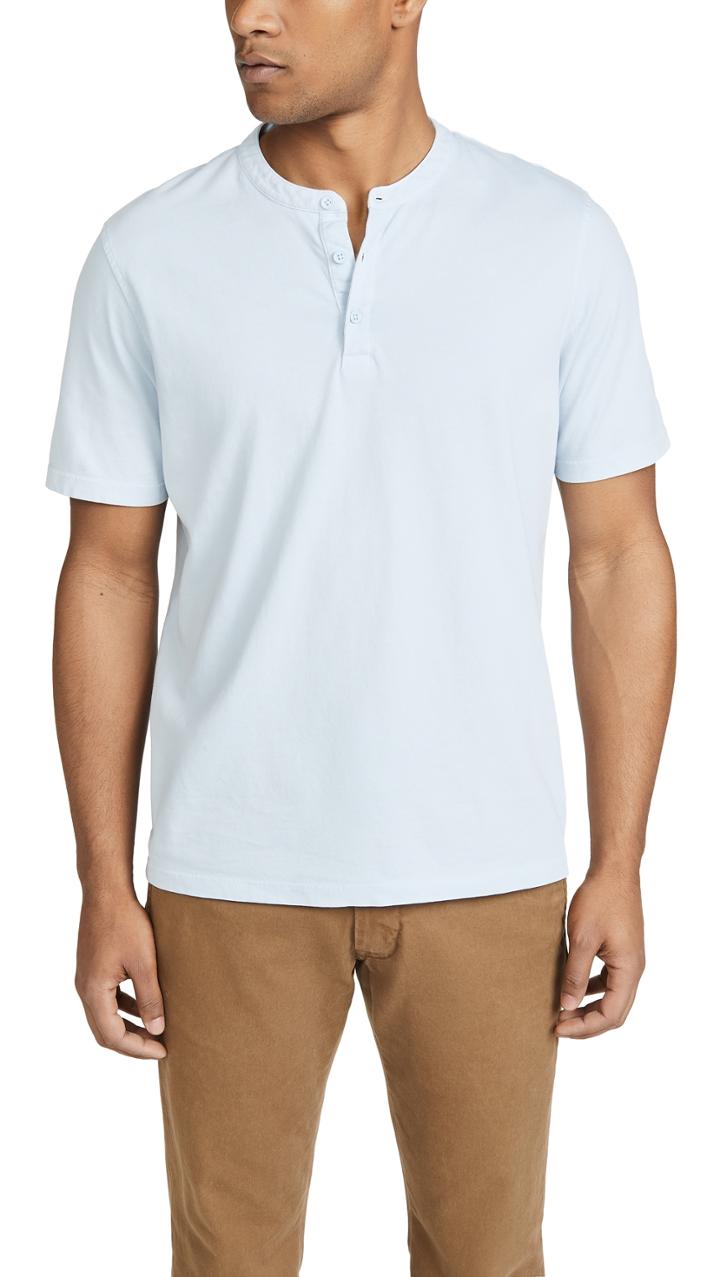 Vince Short Sleeve Garment Dyed Henley