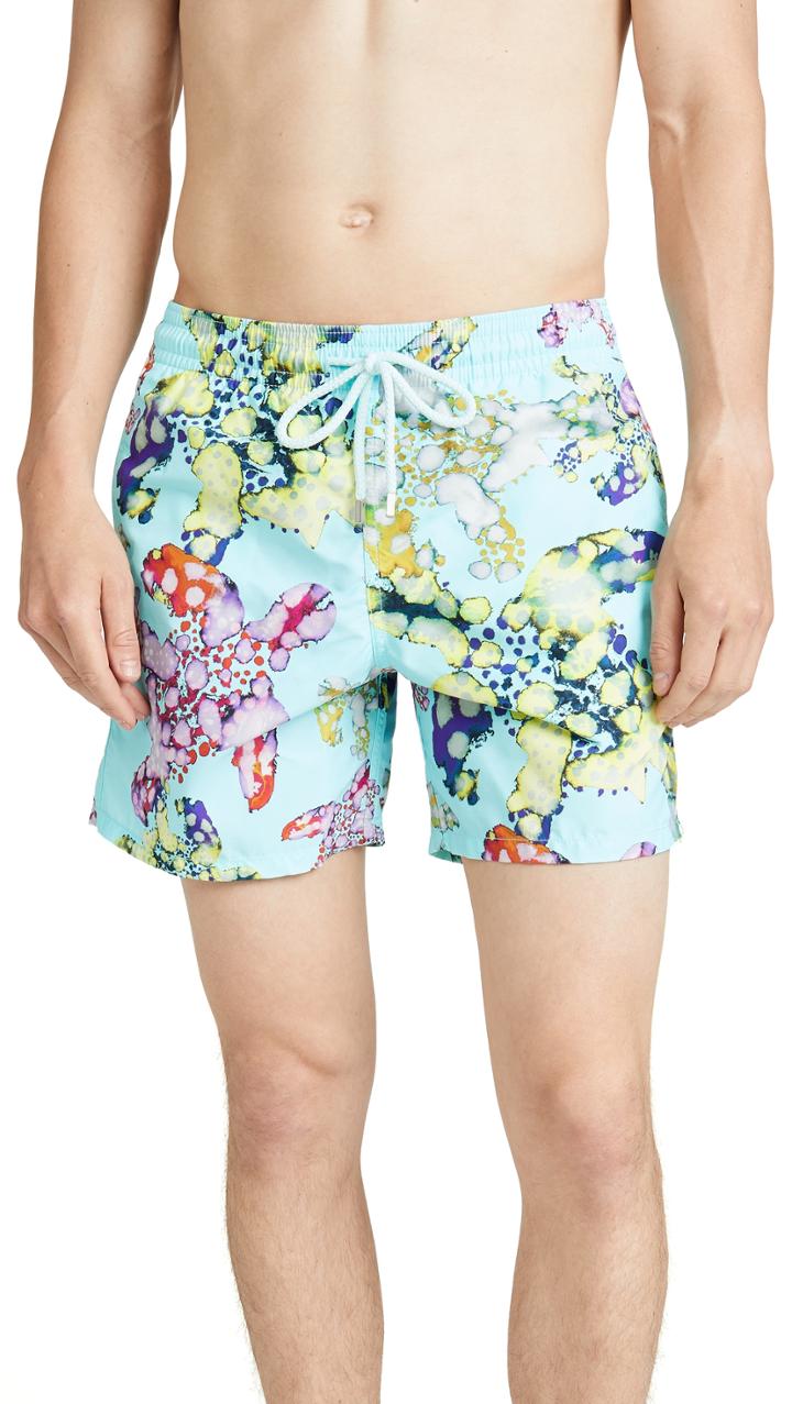 Vilebrequin Watercolor Turtles Moorea Swim Trunks