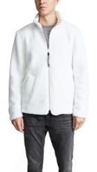 Stutterheim Reversible White Fleece Varby Zip Jacket