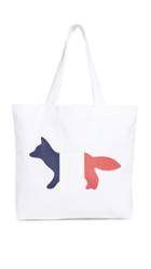 Maison Kitsune Tri Color Fox Tote Bag
