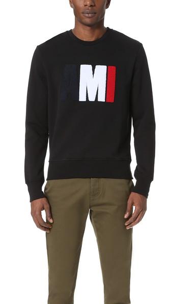 Ami Ami Embroidered Crew Neck Sweatshirt