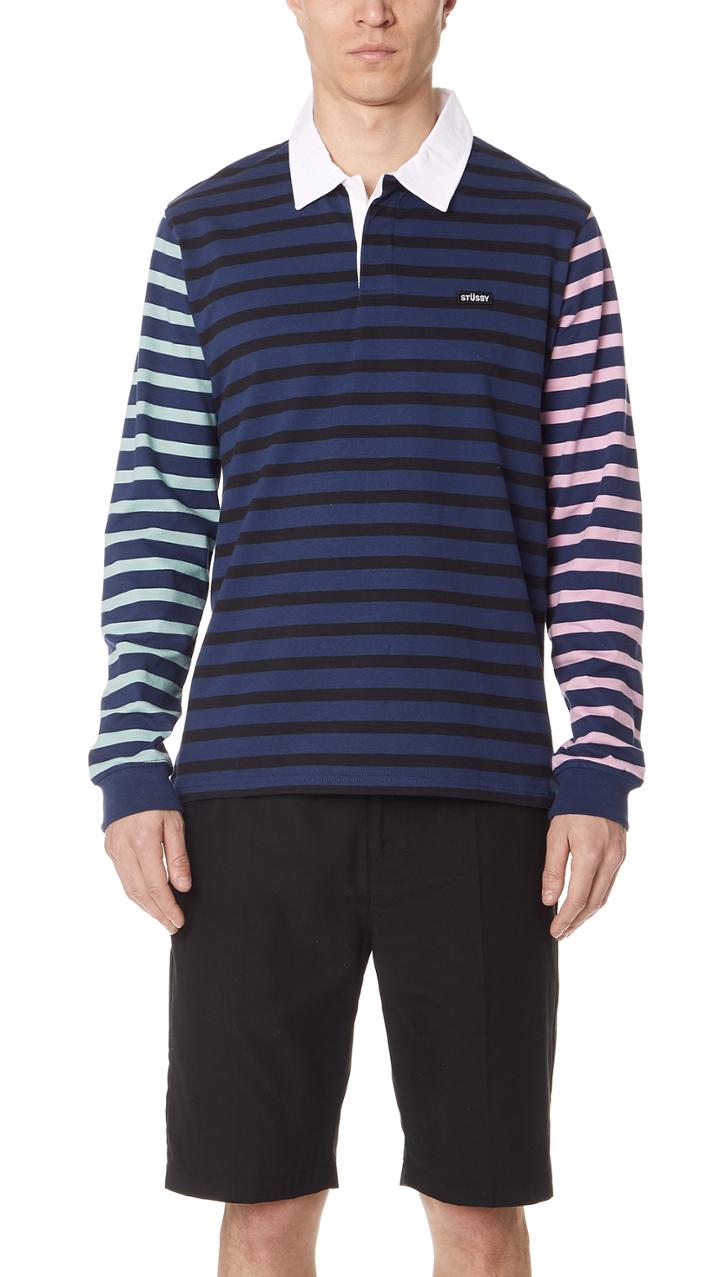 Stussy Jonah Stripe Long Sleeve Rugby Shirt