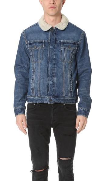 Current Elliott Shearling Lined Denim Jacket