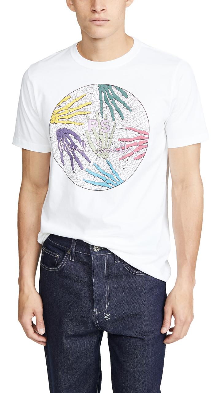 Ps Paul Smith Short Sleeve Skeleton Hands T Shirt