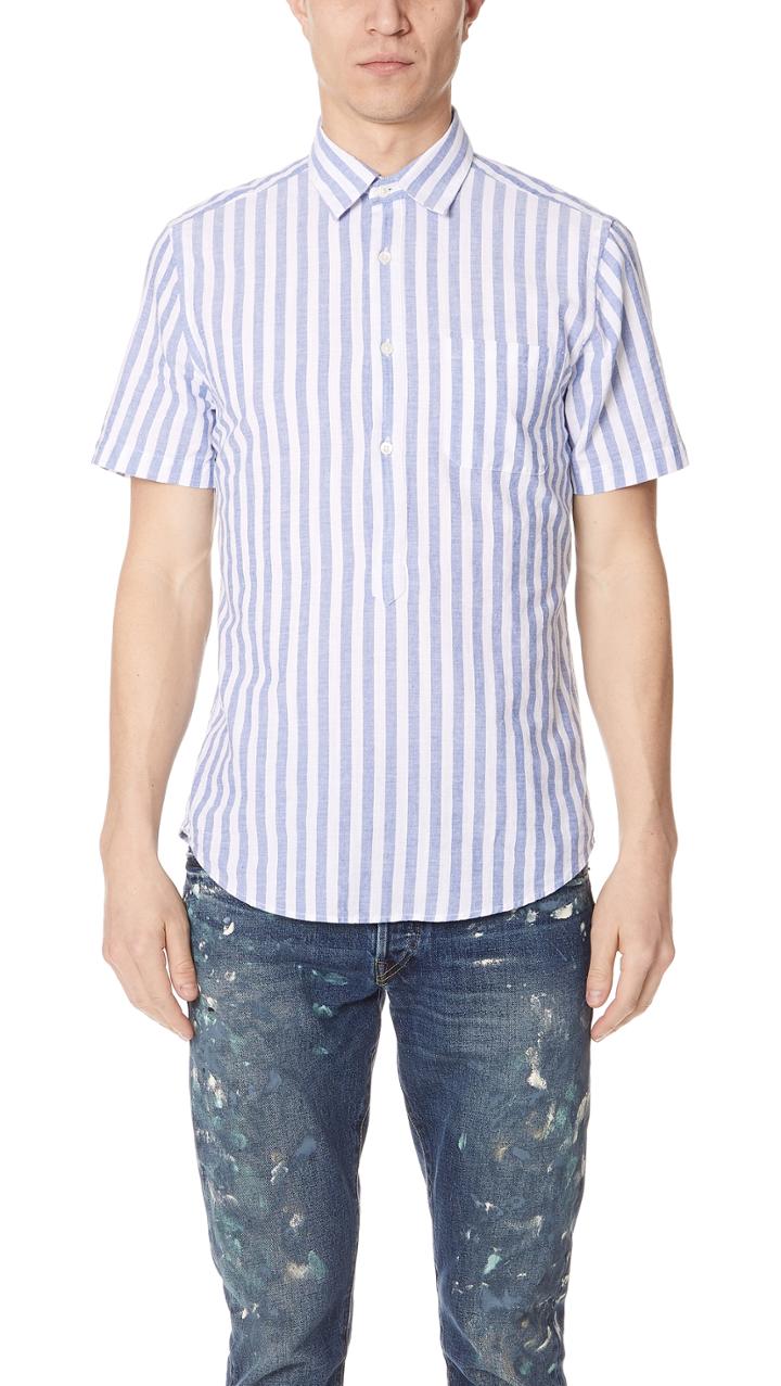 Portuguese Flannel Praia Striped Popover