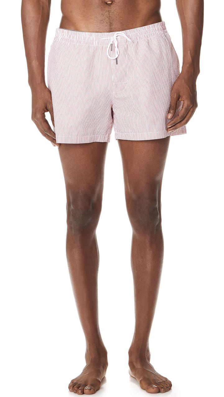 Club Monaco Arlen Seersucker Swim Shorts
