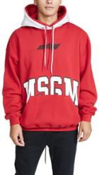 Msgm Big Logo Deconstructed Pullover Hoodie