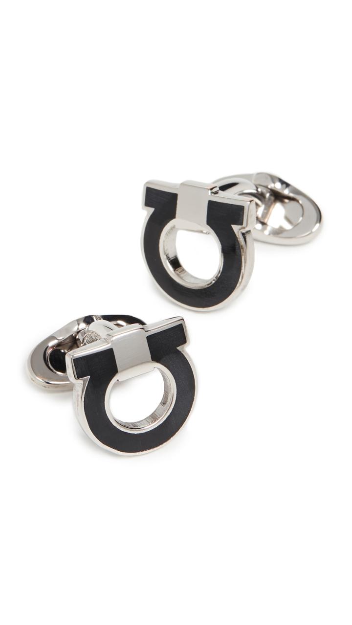 Salvatore Ferragamo Single Gancio Enamel Cufflinks